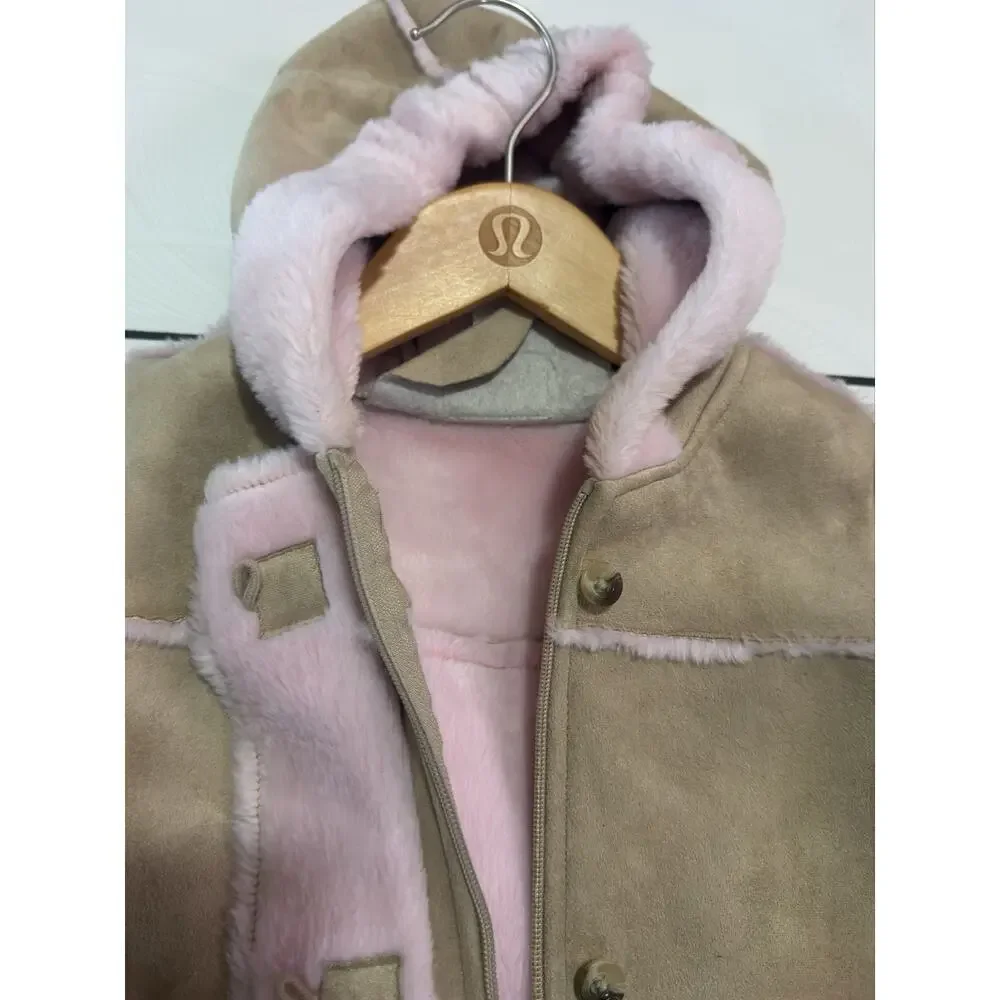 Baby Luxuries Tan Sherpa Snow Suit Bunting 12 Months Super Soft One Piece